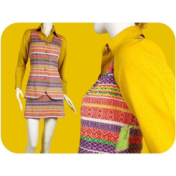 SOLD 1960s mod skirt set - Picture 2 of 15